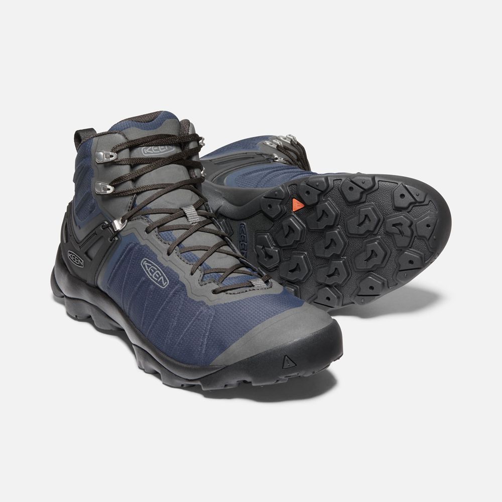 Botas de Seguridad Keen Mexico Azules/Grises - Hombre Venture Mid Waterproof - BY0694582